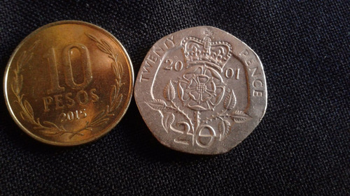 Moneda Inglaterra (gran Bretaña) 20 Pence 2001 (p03)