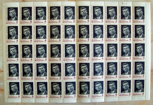 Argentina - Plancha X 50 Gj 1276 Kennedy Retint Mint L2026