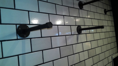 Imagen 5 de 10 de Perchero De Pared , Caño Industrial Vintagerack 30 Cm .