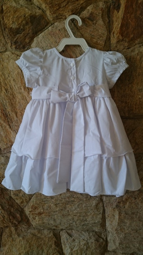 Imagem 6 de 6 de Vestido Bebê Festa Batizado Bordado Pérolas Tam P,m,g