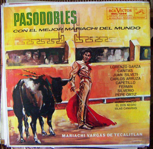 Bolero, Mariachi Vargas De Tecalitlan, Pasodobles, Lp 12´,