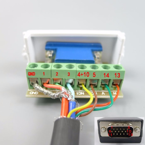Vga Modulo Conector Multimedia 3 + 6 Vga