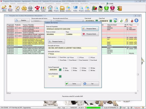 Software Clinica Veterinária Vacina Financeiro 3.0 Fpqsystem