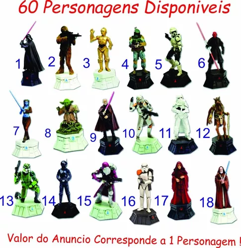 Miniatura Star Wars Xadrez Lote 10 Peças Oficial Chumbo