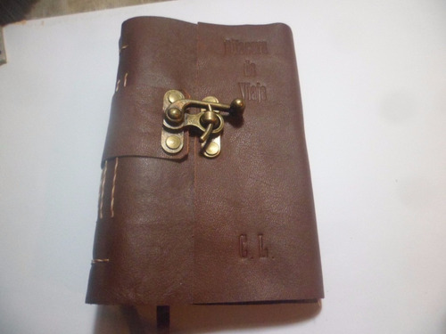 Cuaderno Bitacora De Viaje Libro De Firmas  Cuero 17x11cm