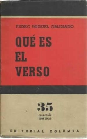 Qué Es El Verso Pedro Miguel Obligado Editorial Columba