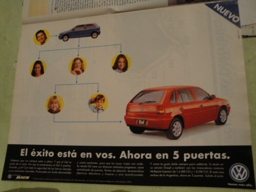 Publicidad Volkswagen Gol 5p Año 1997