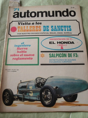 Automundo 71 Dirt Track Ford Falcon Honda F1 Prototipo Simca