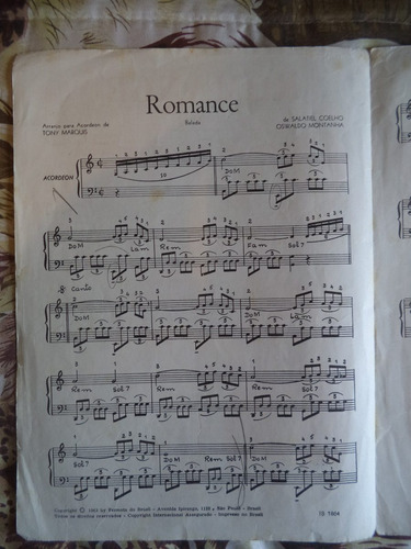 Partitura Para Acordeon Francisco Petronio Balada Romance