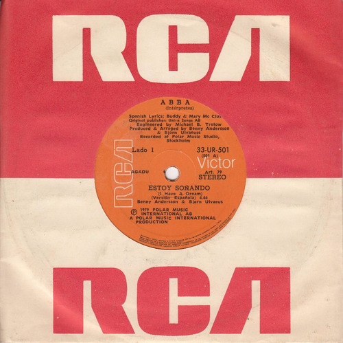 Abba 1979 Single Vinyl Uruguay En Castellano I Have A Dream