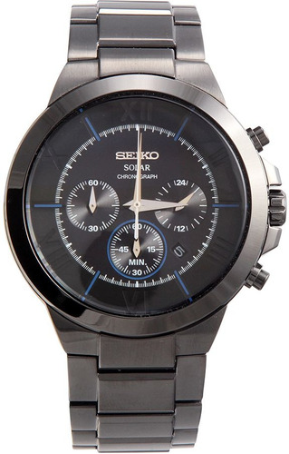 Seiko Ssc287 Display Analógico Japonés Cuarzo Negro Reloj