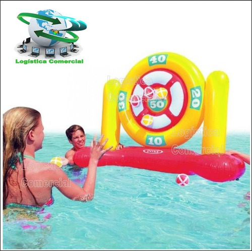 Juego Piscina Dardos Flotador Inflable Velcro 56509 Intx