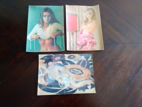 3 Postales Holograficas Años 80 Desnudos (ff544