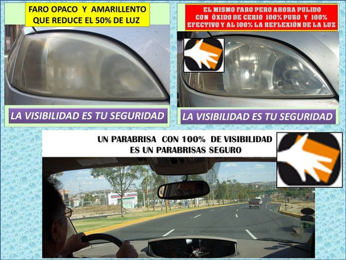Oxido De Cerio Al 2x1 Pule Parabrisas Metal Faros Pintura Ok