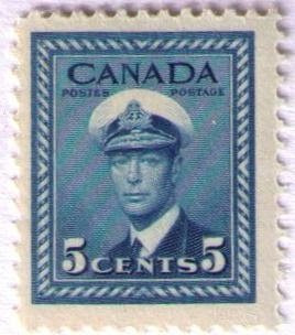 Sello Canada 5 Cent King Geoge Vl Naval Uniform 1949