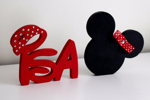 Nome Personalizado Em Mdf - Minnie/mickey (com 3 Letras)