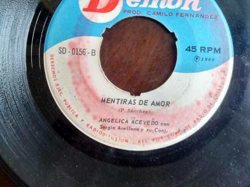 Vinilo Single De Angélica Acevedo  Mentiras De Amor ( M-83