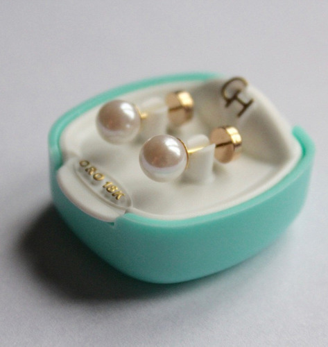 Aros Abridores Oro 18kts Ch Perlas 5mm Simil Cod 111