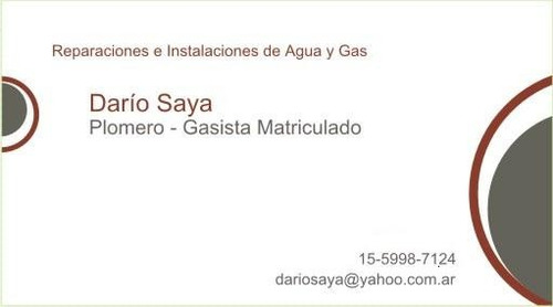 Imagen 1 de 5 de Plomero / Gasista Matriculado 1559987124 Zona Norte