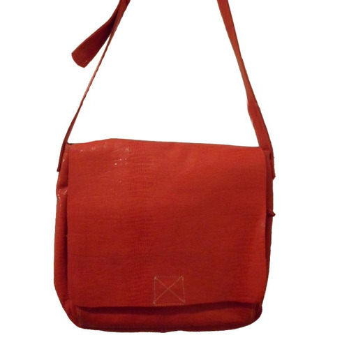 Cartera Bandolera En Cuero Negra Roja Morral De Mujer Amplia