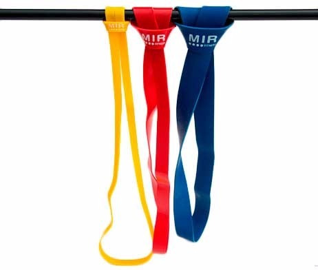 Imagen 3 de 7 de Banda De Dominadas Roja Mir Fitness Rubber Band Inten. Media