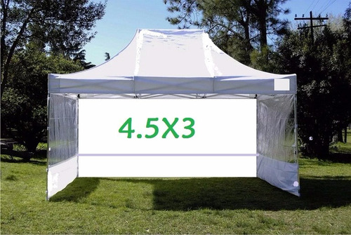 Toldo Plegable Carpa Blanca 4.5x3 Impermeable 2 Ventanas