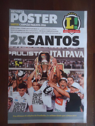 Santos Paulista 2016 Revista Poster Lance