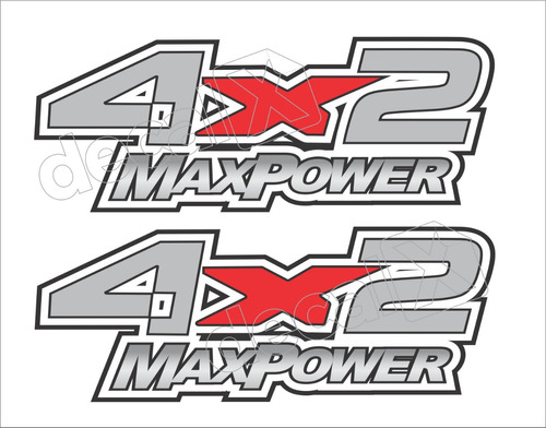 Par Adesivo Emblema Caçamba F250 4x2 Max Power 4x2mxp Fgc
