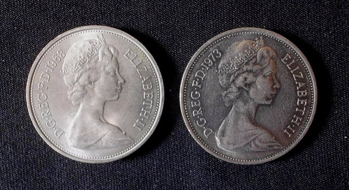 Gran Bretaña - 10 New Pence 1968 Y 1973