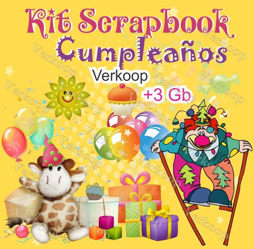 Kit Scrapbook Digital Cumpleaños Celebraciones Elementos Png