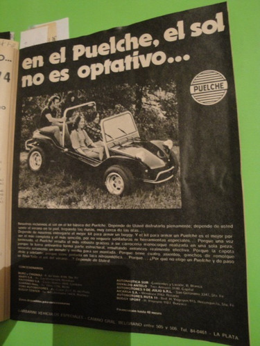 Publicidad Buggy Puelche Año 1974