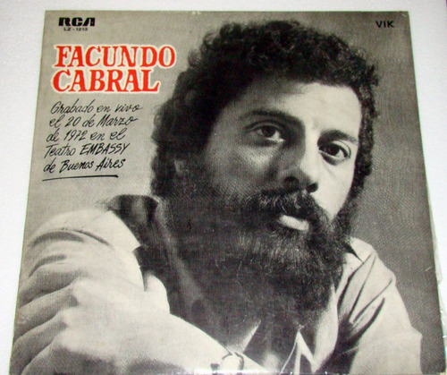 Facundo Cabral En Vivo Teatro Embassy 1972 Lp Argentino