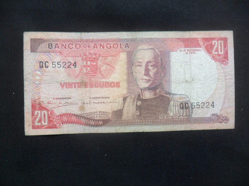 Billete Angola 20 Escudos 1972