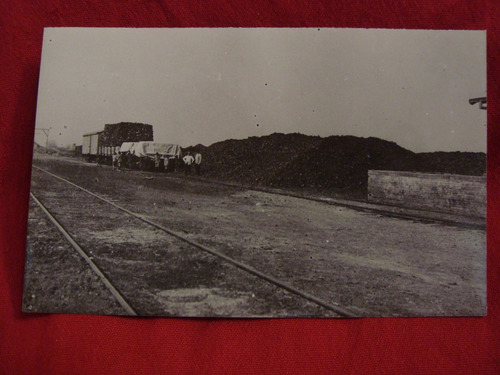 Antigua Fotografía Locomotora Tren Estacion Icaño Santiago D