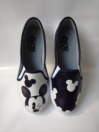 Zapato Dama Bolichero Mickey Calzado  Tennis Envío Gratis