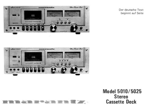 Marantz Tape Deck 5000 5010 Ou 5025 Esquemas Para Restauro 