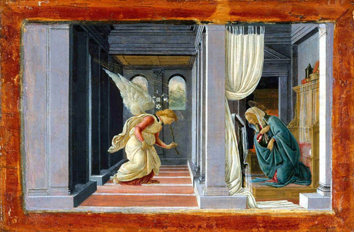 Lienzo Canvas Arte Sacro Anunciación Sandro Botticelli 1510
