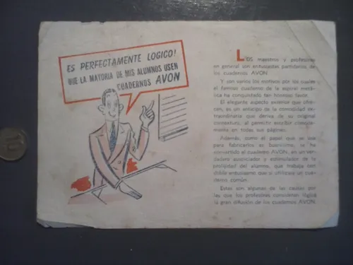 comprar Antiguo Horario Escolar Folleto Avon Aprox. Decada '50
