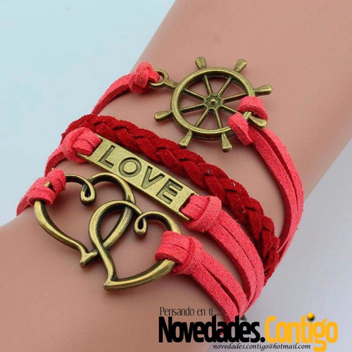 Pulsera De Cuero Con Dije