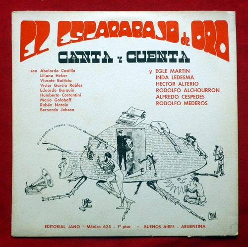 Disco Long Play El Escarabajo De Oro Canta Y Cuenta