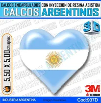 Comprar Calcomanias Con Relieve, Resina Importada Corazon Argentina
