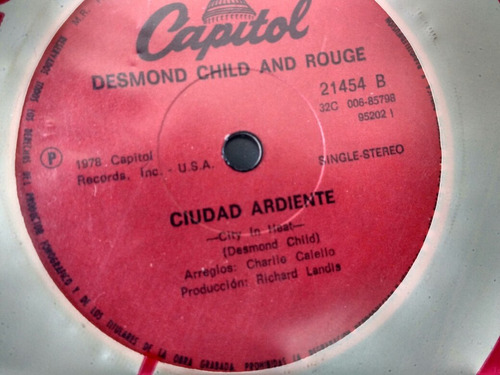 Vinilo Single De Desmond Child And Rouge Cuidad Ar( M-60