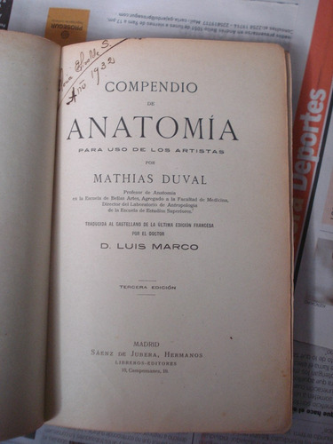 Compendio De Anatomía Artística... - Mathias Duval