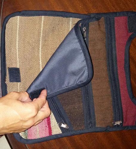 Morral Cartera De Awayo Y Telar Norteño Con Tapa 6 Bolsillos