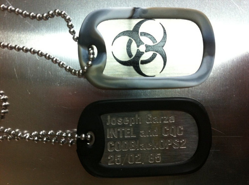 Dog Tags Placas De Acero Inoxidable Grabadas