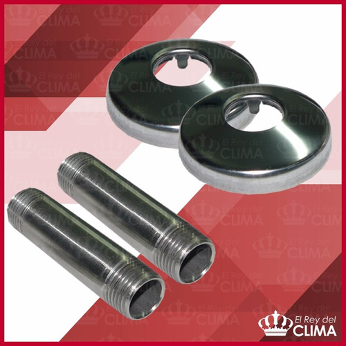 Imagen 2 de 4 de Conjunto De Niples De Acero Inox Con Rosetas De Acero Inox.