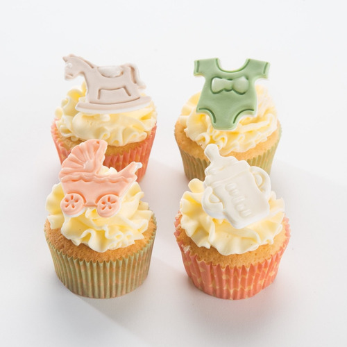 Cortantes Con Expulsor Baby Shower Fondant Reposteria