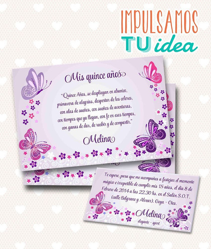 Tarjeta De 15 Para Imprimir - Invitación Y Personal Melina