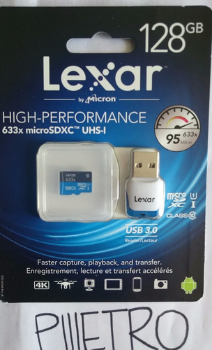 Memoria Micro Sd Xc Lexar 128 Gb Clase 10 Uhs-1 95 Mbs Gopro