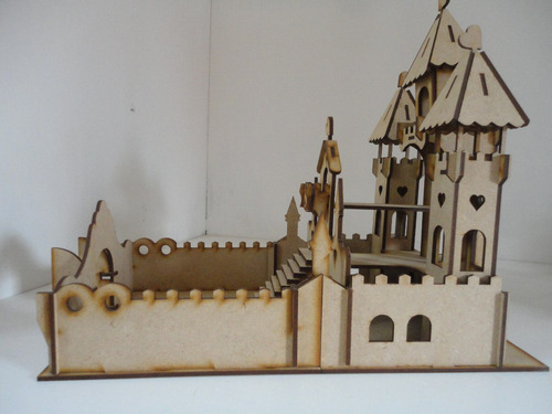 Imagen 3 de 6 de Castillo Cenicienta, Rompecabezas 3d En Madera Mdf